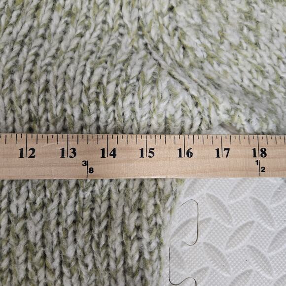 Kenji Hooded Cardigan Sweater Cropped Green White Bohemian Wool Alpaca Small XS - Picture 8 of 10
